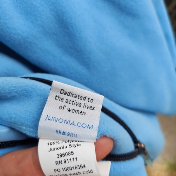 Junonia Womens Plus Size 3X 2-Way Reversible Fleece Black and Blue Zip Jacket - Picture 6 of 14